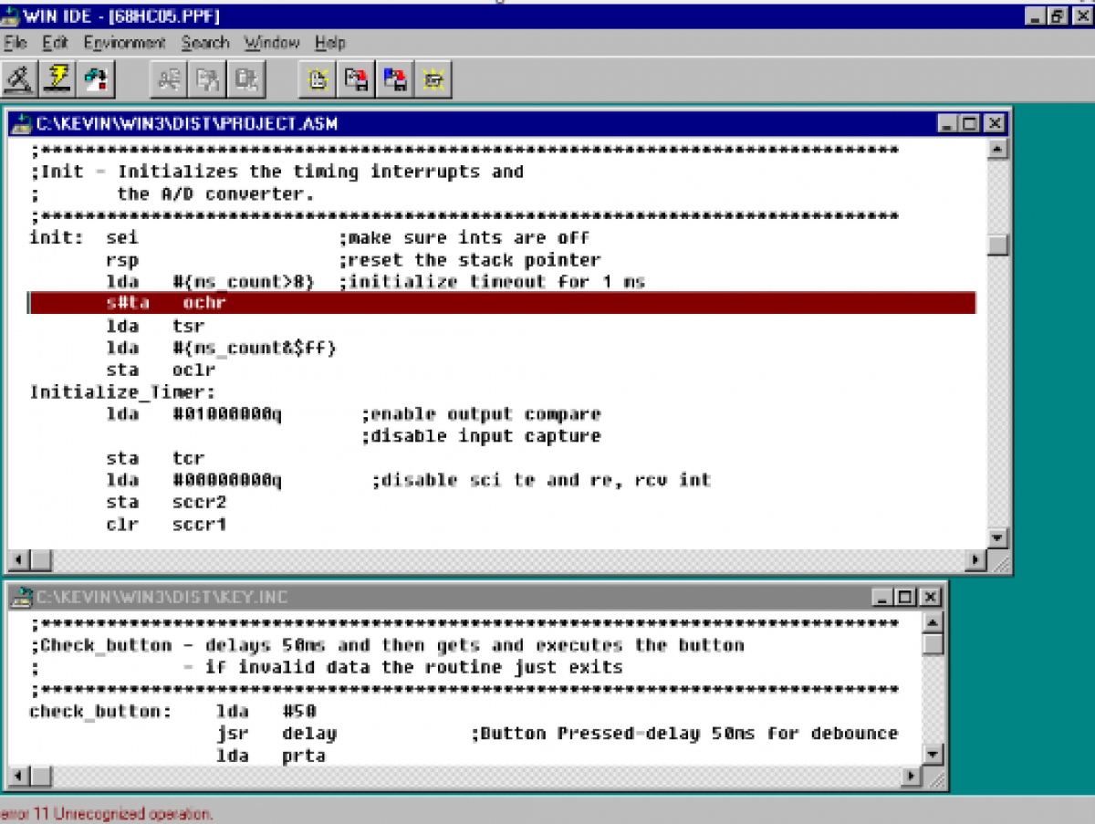 WINIDE05Z | 68HC05 Windows統合開発環境