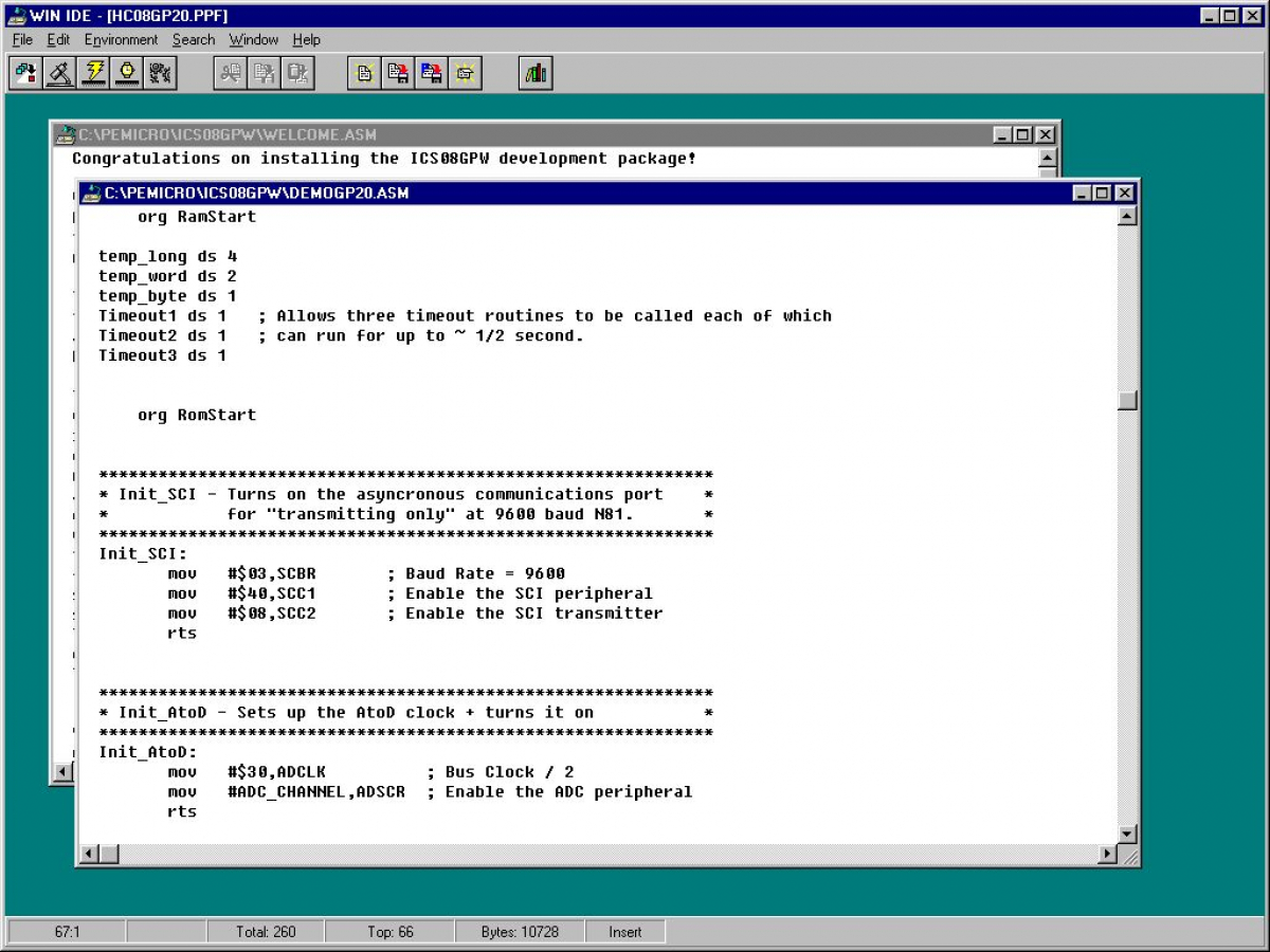 68HC08 Windows統合開発環境