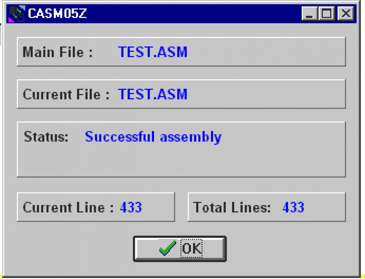 CASM05Z | 68HC05コマンドラインアセンブラ